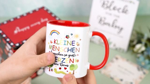 Erzieherin Tasse Mit Dankes-Spruch | 330ml Keramik | Beidseitig Bedruckt | Abschiedsgeschenk Für Kita & Kindergarten