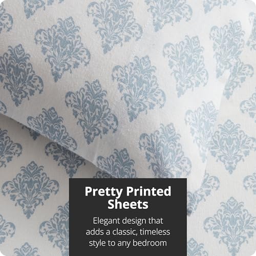 Image of Tahari Home Brushed Flannel 4-Piece Bedding Set, Queen, Alexa Blue