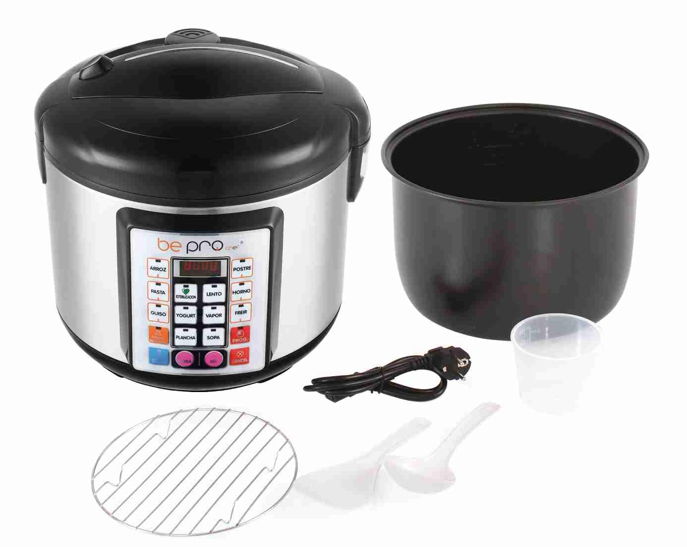 Chef Robot Cocina Olla Programable 5L Multifunción 900W Temporizador 24H Recetario Antiadherente Acero Negro Cocina Automática Segura Fácil de Usar Ideal para Uso Diario Sin Presión 100 recetas | Cocinado Gourmet suelta vapor por lo que reduce y proporcio