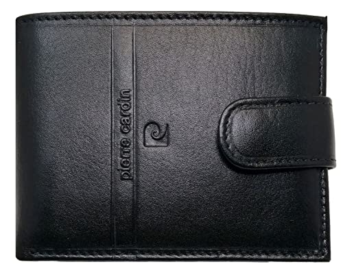 Pierre Cardin Portefeuille Homme Mince RFID, Cadeau, Avec Porte-Monnaie, Porte-Billets, Pour Garçon, Noir, Fine