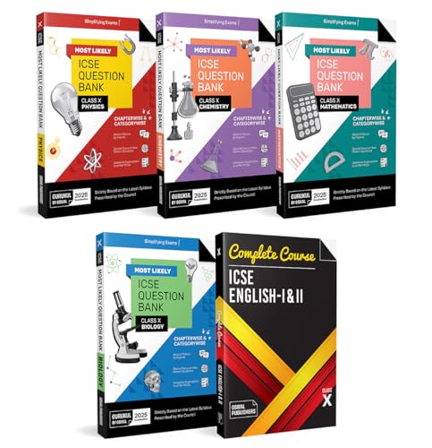 Image of Gurukul By Oswal Most Likely ICSE Question Bank Class 10 Bundles (Set of 5) : Physics, Chemistry, Maths, Biology & English I & II for Exam 2025