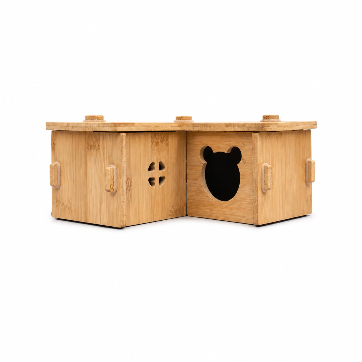 Wooden Hamster House Hideout Provides a Cozy, Safe shelter with Multiple Rooms, Ventilation Holes, and a Cute Entrance for Hamsters and Small Pets.-image-34