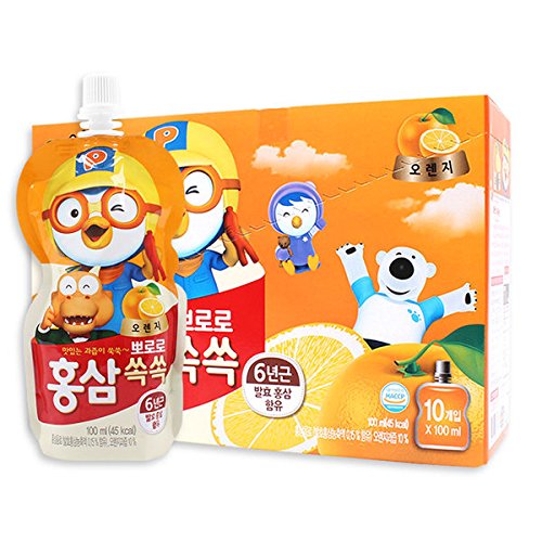 Korean Paldo Kids Red Ginseng Fruit Drink Gift Set (10 Pouches) (Orange)