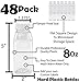 Pack of 48 Empty PET Plastic Juice Bottles - 8 oz Reusable Clear Disposable Milk Bulk Containers with White Tamper Evident Caps