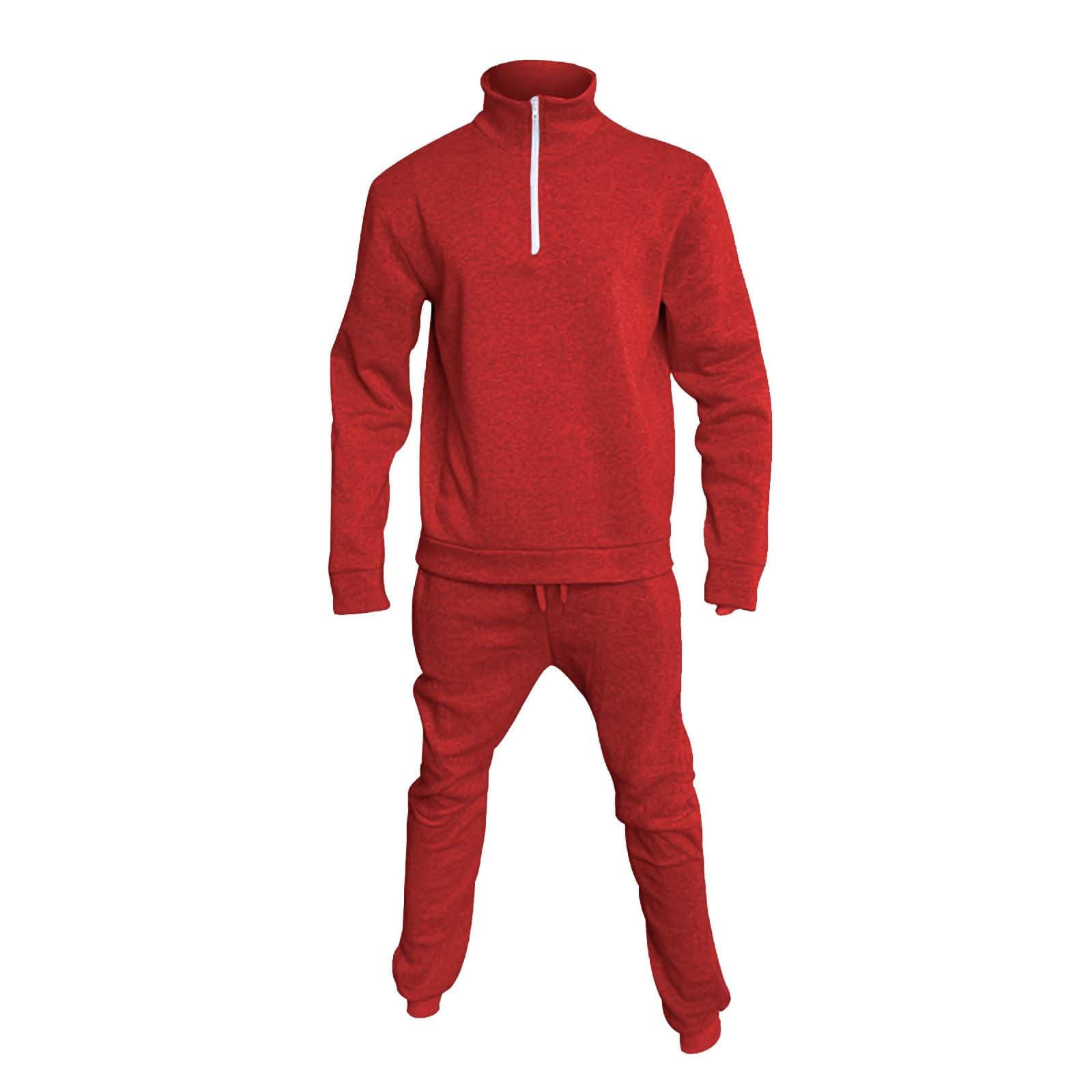 Męski dres treningowy z zamkiem do połowy, 2-częściowy, bluza i joggery, beżowa odzież domowa z wysokim dekoltem, strój dla mężczyzn, miękka bawełniana odzież sportowa, dopasowany krój, wygodny dres