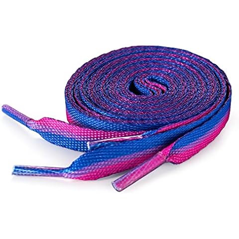 Bisexual Flag Striped Shoelaces Perfect for Sneakers, Boots & Shoes - LGBTQ Stuff - Colorful Boot Shoe Laces for Men & Women, Multicolor Cover