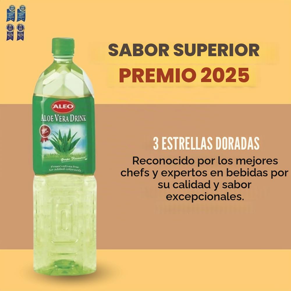 ALEO 1.5L Original Aloe Vera Drink - Natural, No Preservatives, No Artificial Colors Superior Taste Award 2025