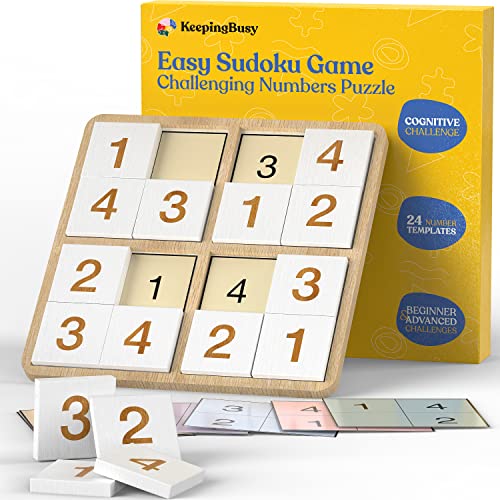 Image of Keeping Busy Sudoku Dementia Activities for Seniors | Alzheimer Products for Elderly Patients | Fun Memory Game Toy & Cognitive Brain Puzzle for Senior Citizens w /Memory Loss or Alzheimers