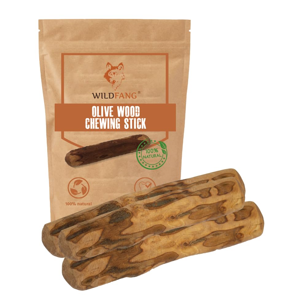 Wildfang® Olive Wood Chewing Sticks for Dogs, Large - Tough Chew Toys for Aggressive Chewers, Puppy Chew Toys for Teething, Training for Chewing