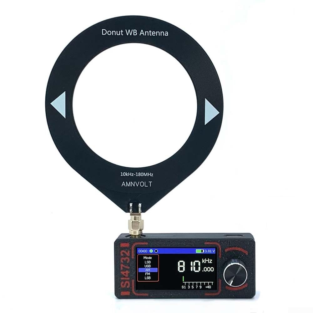 Pour radio AMNVOLT SI4732 évolutive, bande complète pour récepteur DSP, haut-parleur 1 W, port de type C, boîtier en métal (antenne boucle)