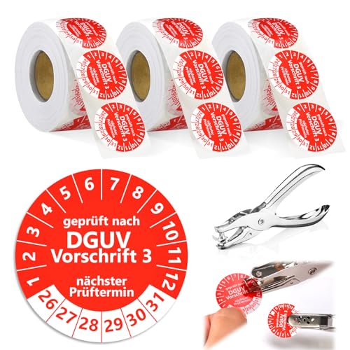 1650 Stück Prüfplaketten DGUV Vorschrift 3 30mm...