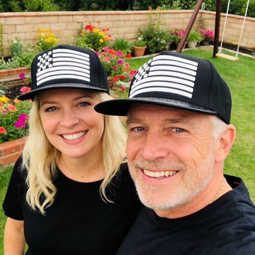 Image of USA Flag Baseball Cap American Patriotic Trucker Hat Father Dad Mother Mom Adjustable Sportswear Hat for Men Women Adults
