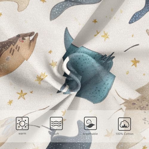 Wusikd Cute Manta Ray Boys' Underwear Cotton Boys Briefs Soft Toddler Underwear 2T3