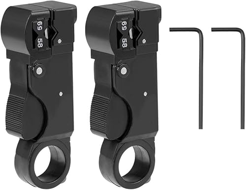 uxcell Herramienta de corte de cable coaxial coaxial rotativo para RG58 RG59 RG62 RG3c RG4c, 3 cuchillas modelo 2 unids