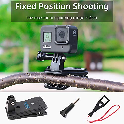 Image of 360 Degrees Rotatable Backpack Strap Clip Holder Mount for Gopro Hero 6 /5 Black 5 /4 Session 4 3+ 3 Sony Sports DV Camera and More