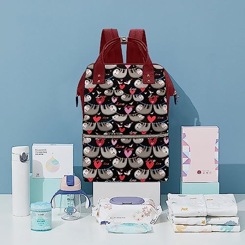 Lovers-Lemurs-Pattern-Diaper-Bag-Portable-Backpack-Mommy-Bag-Travel-Shoulder-Daypack-for-Outdoor-Working-Beach