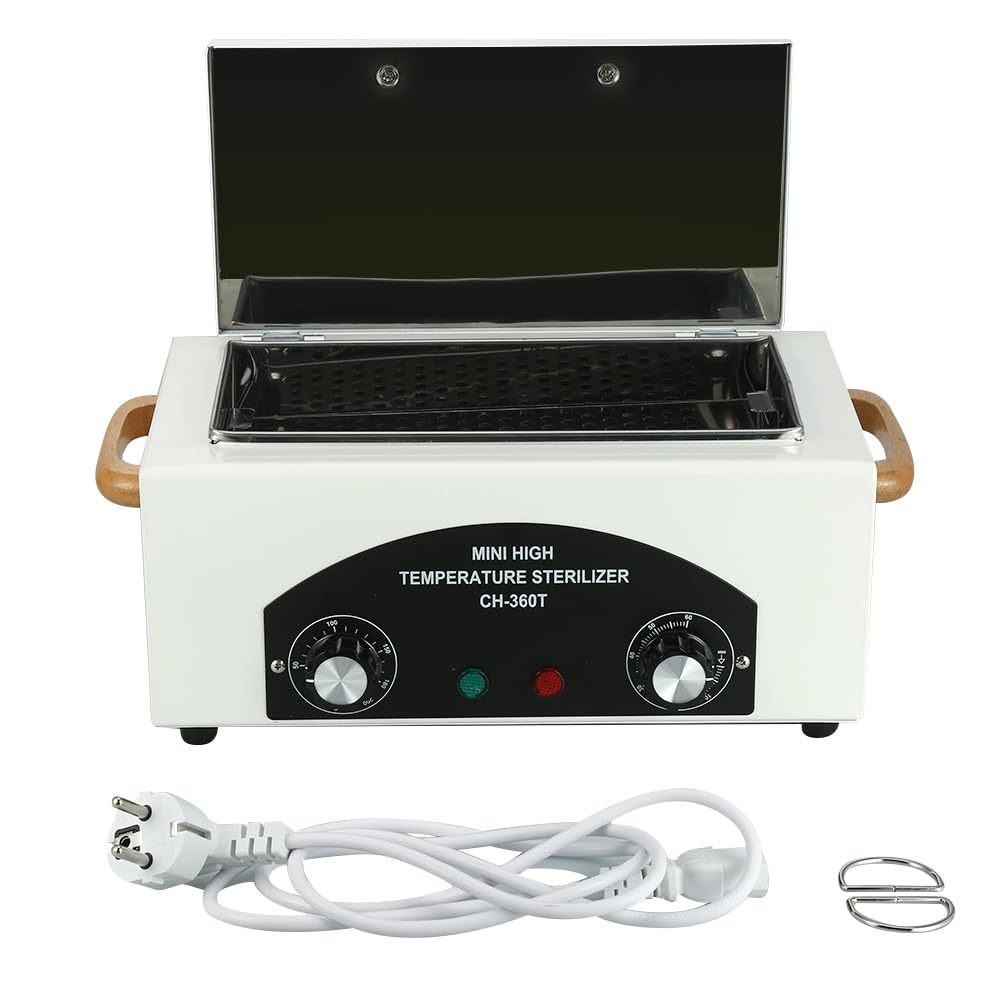 Caja de Limpieza de Herramientas de Metal de Alta Temperatura, 1.5L 300W Esterilizador de Utensilios de Peluquería y Tatuaje con Temperatura y Tiempo Ajustables para Spa, Salones, Peluquerías