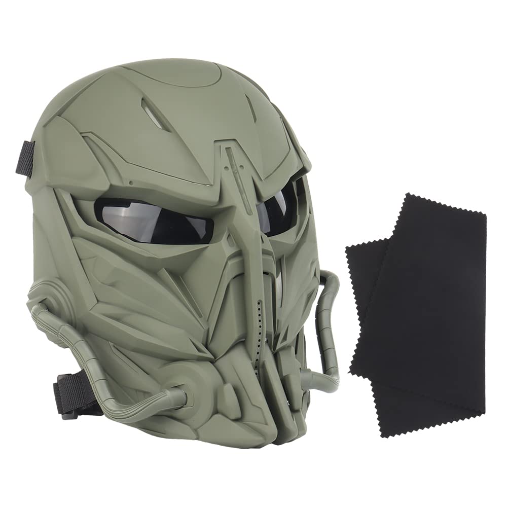 Máscara Táctica Pistola Aire Comprimido Grey Lens Full Face Skeleton Paintball Protección Máscara Juegos Guerra Halloween