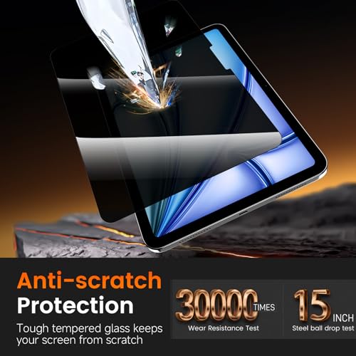 Image of PandaShield 2-Pack Privacy Screen Protector Easy-Installation Box for iPad Air [11-in] M4 /M3 /M2 (2026 /2025 /2024), Anti-Spy, Bubble Free, Scratch Resistant, Apple Pencil Support