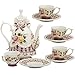 Zestawy do herbaty dla dorosłych z czajnikiem, porcelanowe zestawy do herbaty, filiżanki do herbaty i spodkiem, brytyjskie królewskie zestawy do kawy dla popołudniowej księżniczki prezent dla kobiet dziewczyn