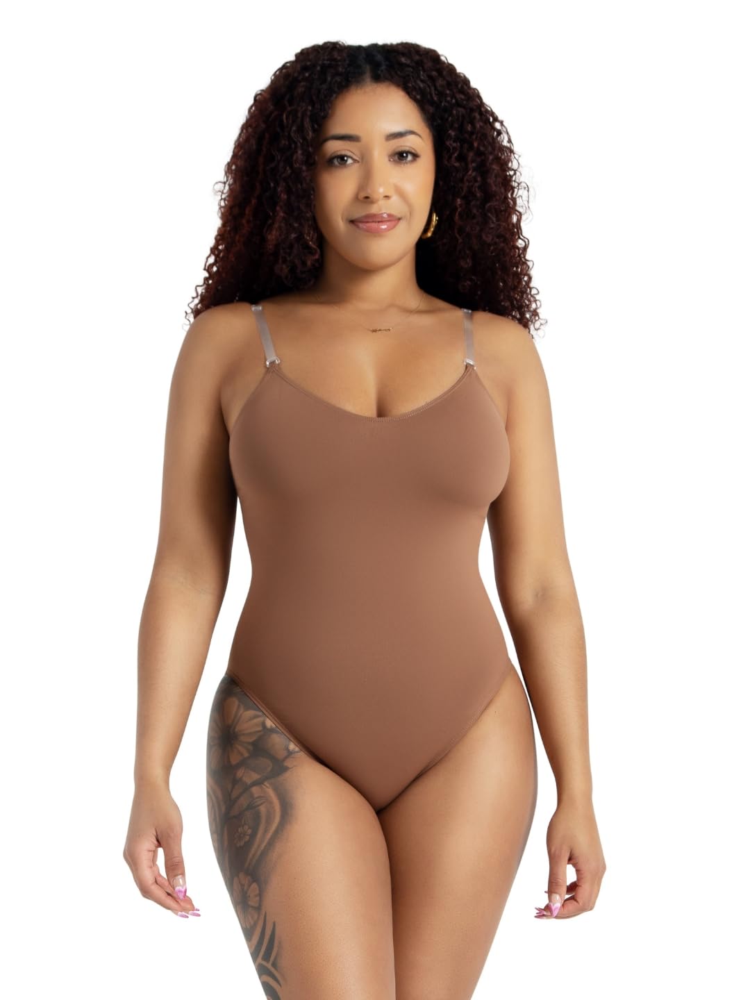 Capezio Camisole Leotard with Clear Transition Straps, Skintone 60, Medium