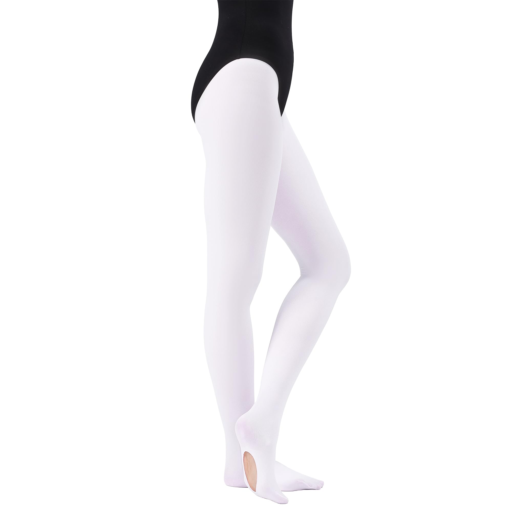 MATHACINO Women's Dance Tights Convertible Transition Ballet Tights 80D Semi Opaque Pantyhose
