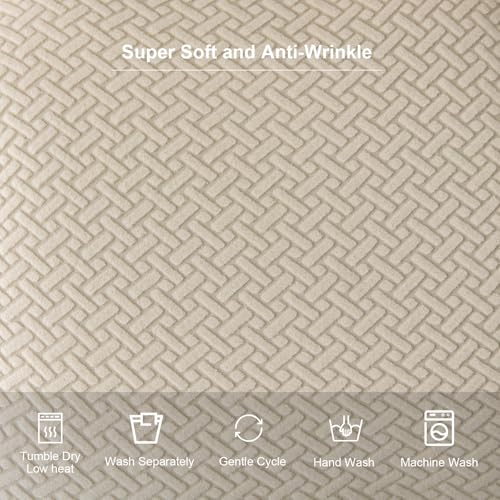 Genina Seat Covers for Dining Room Chair Seat Slipcovers Kitchen Chair Covers (Beige, 6 Pcs)