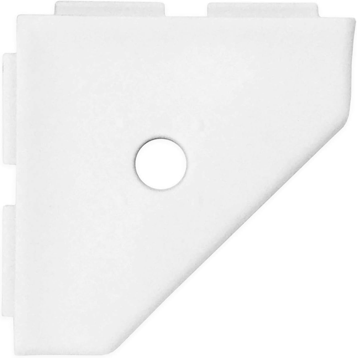 Questech5" Shower Soap Dish Shelf for Inside Shower, Lugged for New Construction, Bath Organizer for Tiled Walls, Corner Soap Holder, Geo Lugged, Bright White Polished