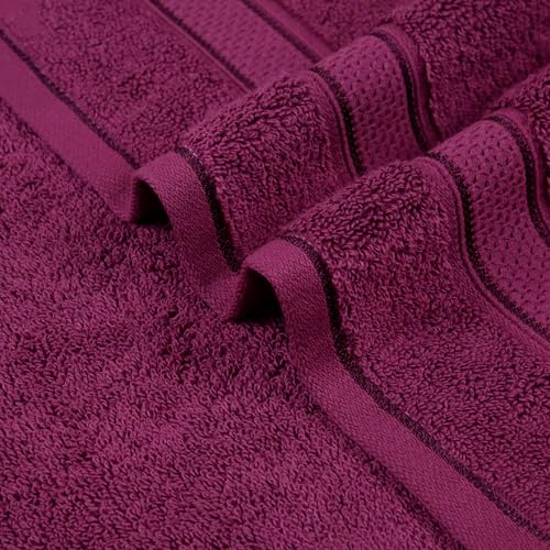 Image of MYTRIDENT Towels for Hand, Indulgence Collection, 100% Cotton Towels for Men /Women, 600 GSM, 2 Pc Hand Towel Set Luxury, 40 cm x 60 cm - Grape Wine