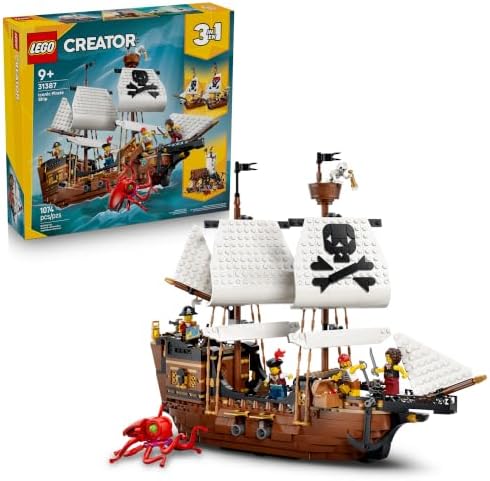 LEGO Creator 3 in 1 Iconic Pirate Ship Toy - Building Set for Boy...
