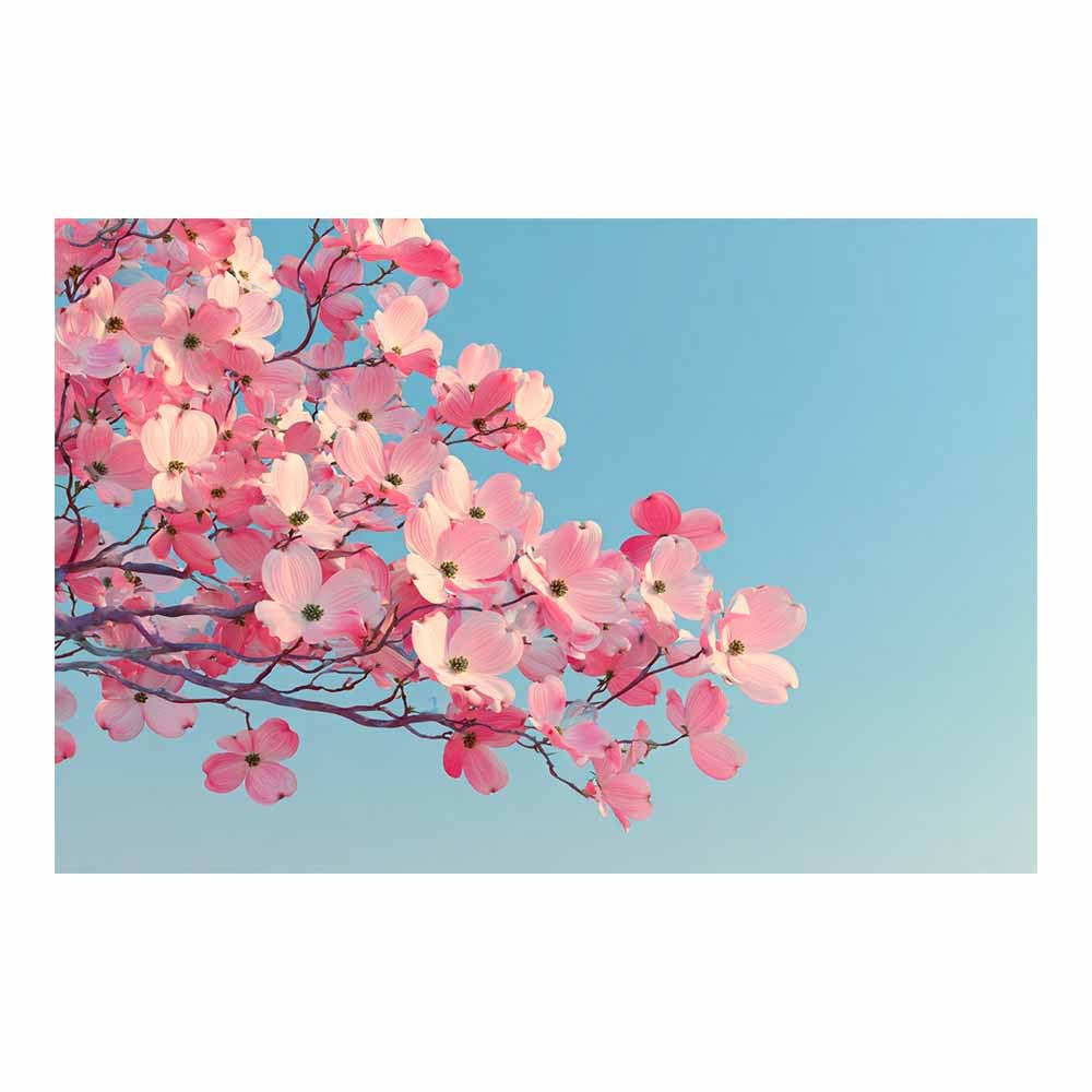 ZAMAEIU Forest Landscape Painting Branch-laden blooms Canvas Artwork posters & prints Suitable for Living Room Bathroom Bedroom Home Wall Decoration(pink)-60x90cm Unframed
