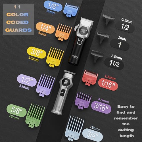 Professional Hair Clippers for Men - 8000RPM Brushless Motor & 440C Steel Blades, Barber-Grade Cordless Clippers & Trimmer Set for Fade Designs, Hair Cutting Tools for Professional Barbers - Image 5