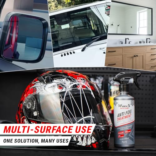 Image of Wavex Anti Fog Treatment for Car Interior Glass, Helmet Visor & Spectacles | Prevents Fogging & Condensation | Clear Streak-Free Visibility | Interior Use Only | 125ml