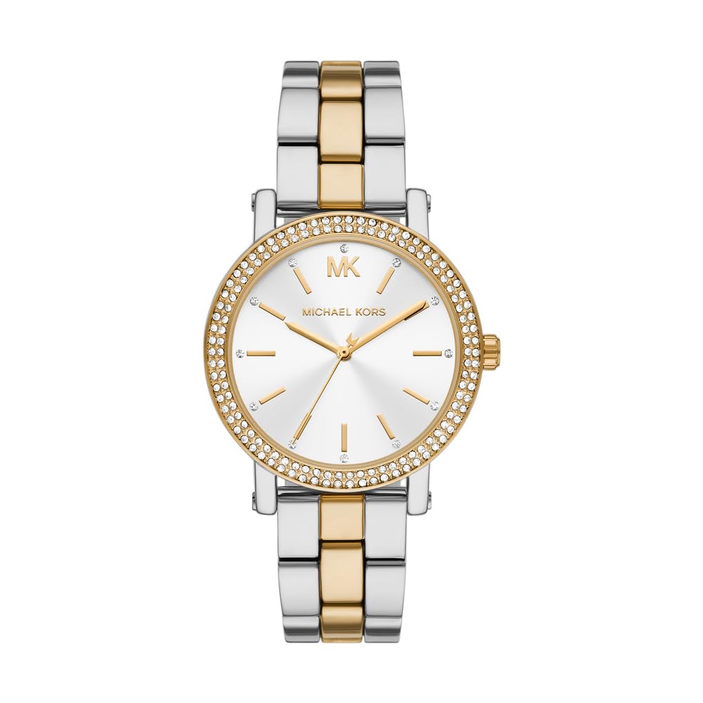 Michael Kors Corey Watch for Women, Quartz Three Hand Movement with Stainless Steel or Leather Strap