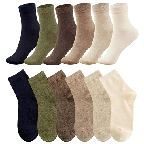 Image of MAGIARTE Womens Mini Crew Cotton Socks,6 Pairs | Anti-pilling Cotton, Casual Athletic, Quarter Calf, Moisture Wicking,Gift box packaging