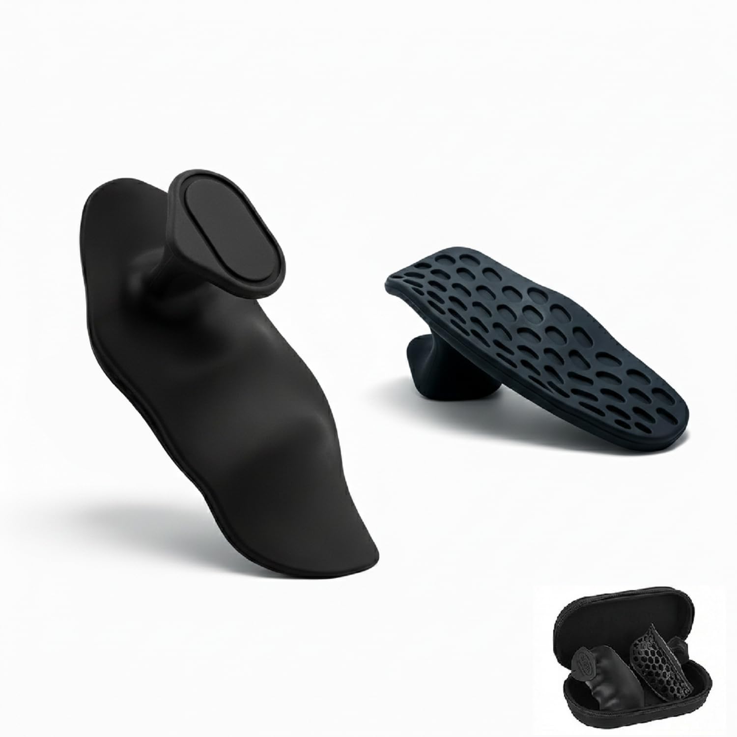HYX Weight lifting Grips, Fingerless & Palmless Gym Gloves for Deadlifts & Pull-Ups, Non-Slip Palm Protectors with Storage Case, Minimalist Lifting Grips for Crossfit, Black