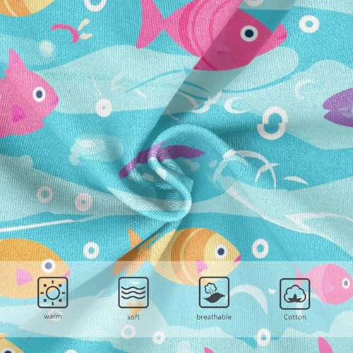 Wusikd Fish Waves Girls' Underwear Cotton Colorful Girls Briefs Soft Toddler Underwear 2T3