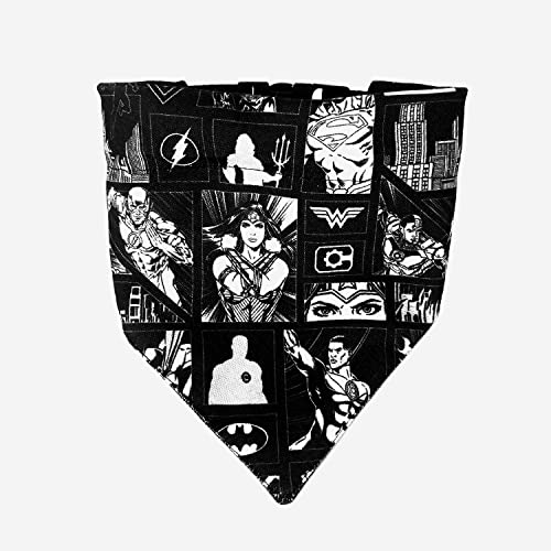 Image of That Dog In Tuxedo Tdit XDc Justice League Reversible Dog Bandana With Adjustable Dog Collar (Size Medium /Large, Black)