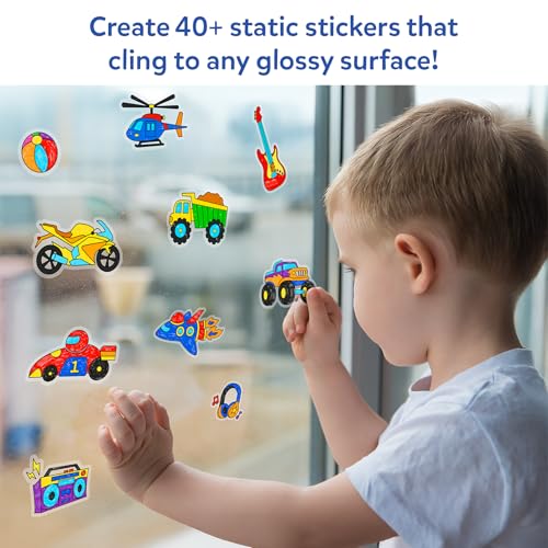 Image of Skillmatics Cling Art - Color Clingz, 40+ Reusable Static Stickers, Mess-Free Fun for Kids, DIY Craft Kits & Supplies, Travel Toys, Creative Gifts for Boys and Girls Ages 3, 4, 5, 6, 7