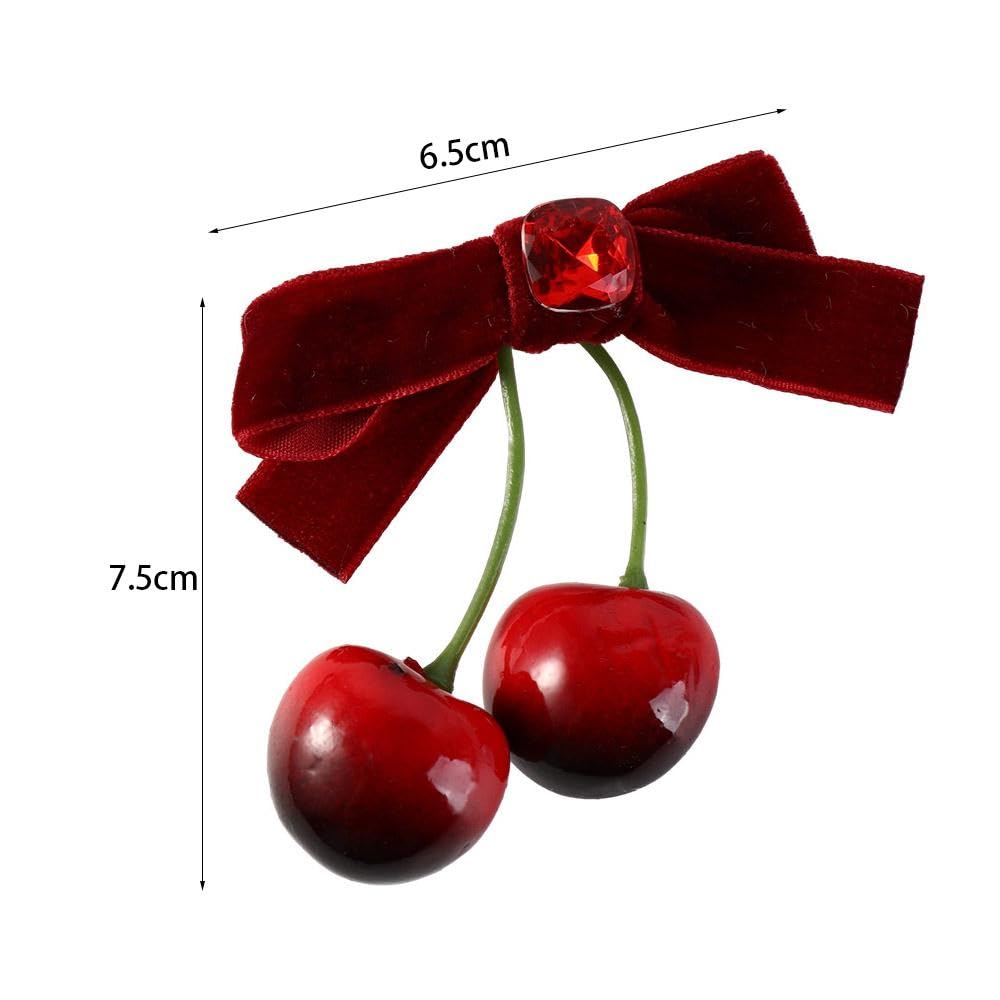 Glossy Brown Heart Or Cherry Bow Hair Clip Amazon.com : Leadigol 6 Pcs Cherry Bow Hair Clip,Hair Bows  main image 3