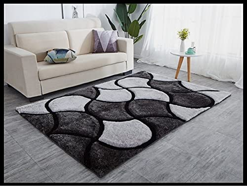 Image of Handmade Shaggy Pure Microfiber Smooth & Anti-Skid Carpets for Bedroom & Living Room, 2 inch Thickness Size- 2X5 Feet