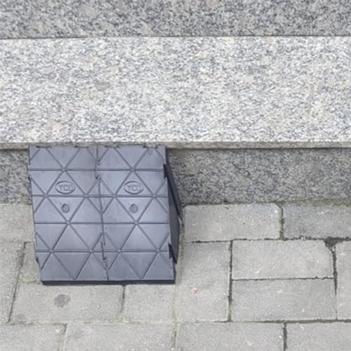 Rampa portátil para umbral de 14/16/18 cm de altura, rampas plásticas para bordillos, con sistema de acoplamiento por clic, alfombras antideslizantes para escaleras, apta para entradas y aceras (rojo, H-14 cm) miniatura 4
