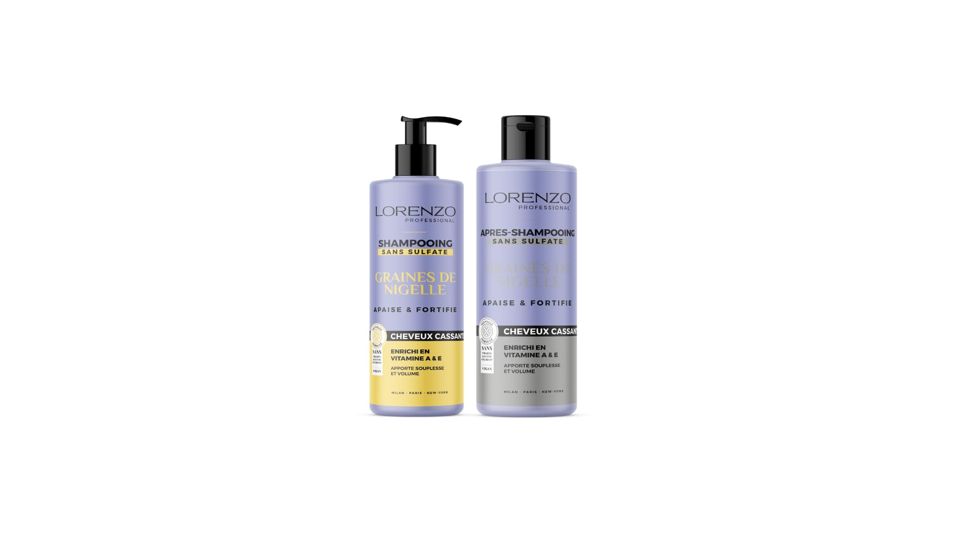 Lorenzo - Pflege-Paket - Shampoo und Conditioner mit Nigella-Samen - 2x500 ml