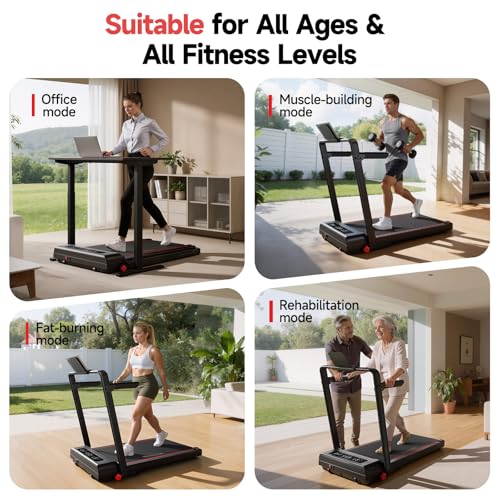 RHYTHM FUN Treadmill with Incline, Walking Pad with Handle Bar,300lbs Walking Pad with APP, Portable Folding Walking Treadmills for Home/Office with Low Noise - Image 5