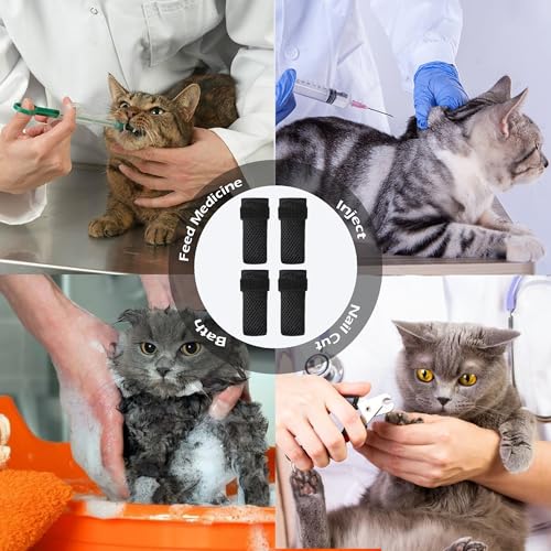 TogtherKings 4 Stück verstellbare Katzenschuhe aus Netzstoff, Anti-Kratz-Schuhe Für Katzen, Atmungsaktiv Katzenpfotenschutz, Katzenstiefel zum Baden von Haustieren, Schneiden von Nägeln, Überprüfen