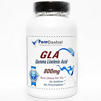 GLA Gamma Linolenic Acid 800mg // 100 Capsules // Pure // by PureControl Supplements