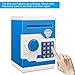 Renvdsa Electronic Password Piggy Bank Kids Safe Bank Mini ATM Electronic Money Save Box Cash Coin Can (Blue White)