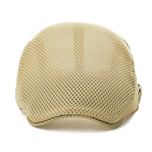 Image of VOBOOM Men Breathable Mesh Summer Hat Adjustable Newsboy Beret Ivy Cabbie Flat Cap