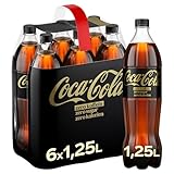 Coca-Cola zero sugar koffeinfrei Cola – zuckerfreies, kalorienfreies Erfrischungsgetränk ohne Koffein – 6x 1,25L Einweg PET Flaschen – Vorratspack