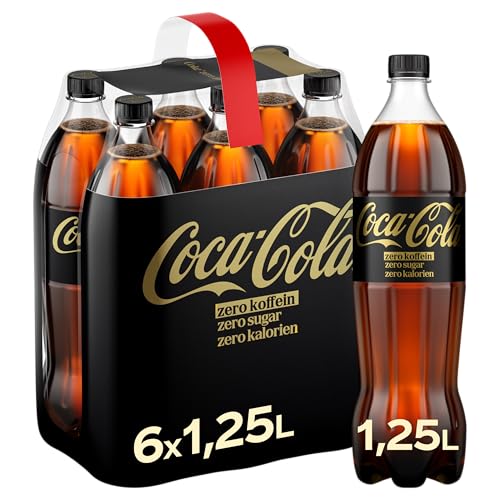 Coca-Cola zero sugar koffeinfrei Cola zuckerfreies kalorienfreies Erfrischungsgetränk ohne Koffein 6x 1 25L Einweg PET Flaschen Vorratspack